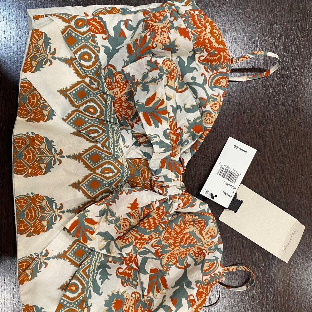 Brand New With Tags Johanna Ortiz Floral Crop Top in beige/ecru Size 6 / small